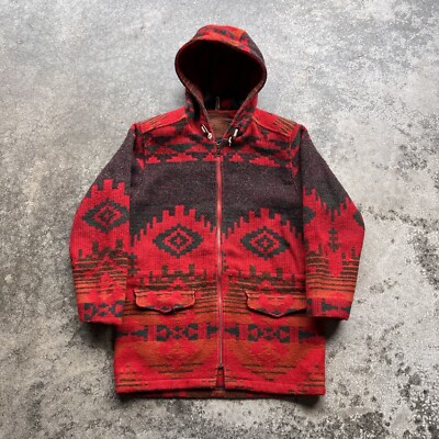 Vintage 90s Woolrich Wool Aztec Print Zip Up Jacket Womens Size