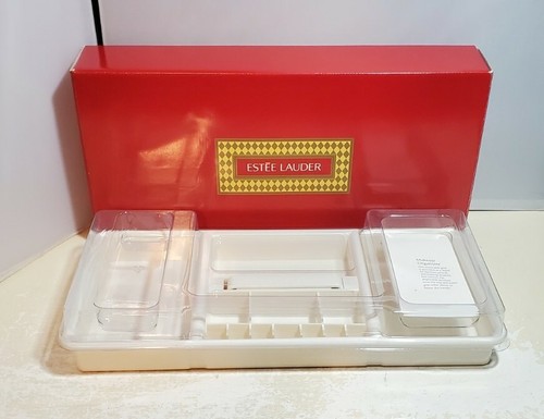 Vintage Estee Lauder Cosmetic Makeup Organizer Storage Vanity Tray, White w/ Box - Picture 8 of 8
