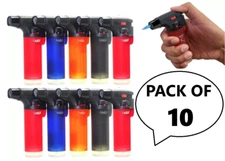 10 Pack Eagle Torch Gun Lighter Butane Jet Windproof Adjustable Flame Refillable