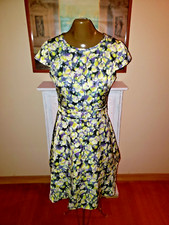 J Crew Womens Back Zip Cap Sleeve Crew Neck Floral Dress Green Black Size 4