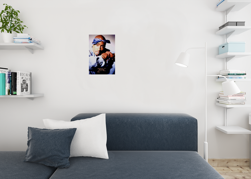 2Pac Blue Bandana Face Portrait 90 Hip Hop Tupac Rapper Music Album Poster 12x18 - Picture 3 of 3