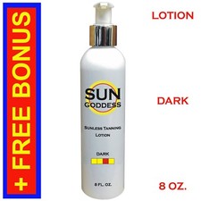 SUN GODDESS - Sunless Self Tanning Lotion - DARK - 8 oz  Best Tanner Mitt