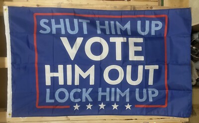 Liberal Flag FREE SHIP Biden Lock Him Up Donald Trump For Prison USA Sign 3x5 