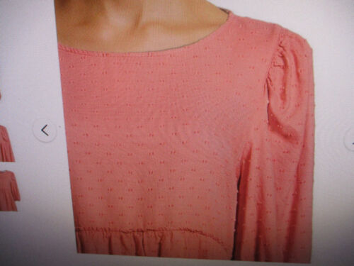 New W/Tag Time and Tru Women's Short Sleeve Textured Top Size Lg Pink Camellia - Picture 4 of 12