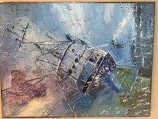 Canvas Oil Painting Home Made Canvas 29cm X 22xCm With Paled Knife.