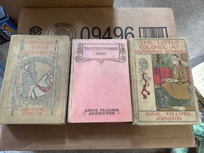 3 Vintage ANNIE FELLOWS JOHNSTON ''Little Colonel'' Hardcovers-Hero-Knight-School