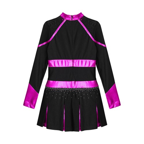 Kids Girl Cheer Leader Uniform Outfit Sleeveless Zipper Back Cheerleading UK - Picture 8 of 92