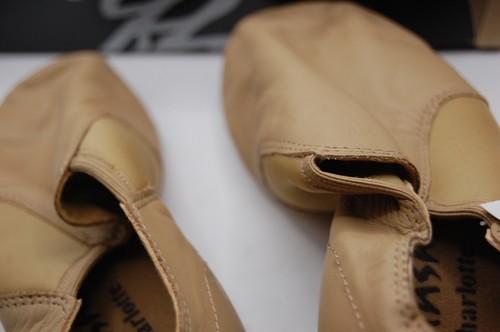 NIB Sansha Charlotte Leather Slip-On Jazz Shoe Tan 6 Med - Picture 3 of 10