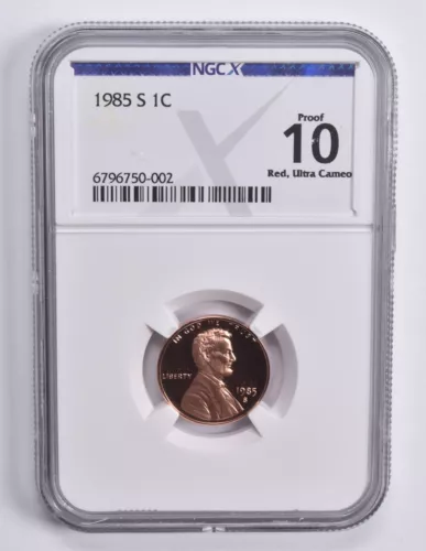 Proof 10 RD UCAM 1985-S Lincoln Memorial Cent NGC X NGCX