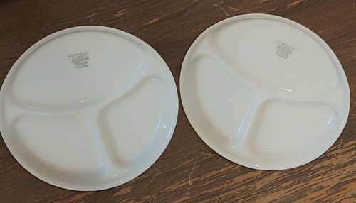 2 Corelle Divided Dinner Plate Microwave Glass White Winter Frost Corning 10.5" - Picture 4 of 7