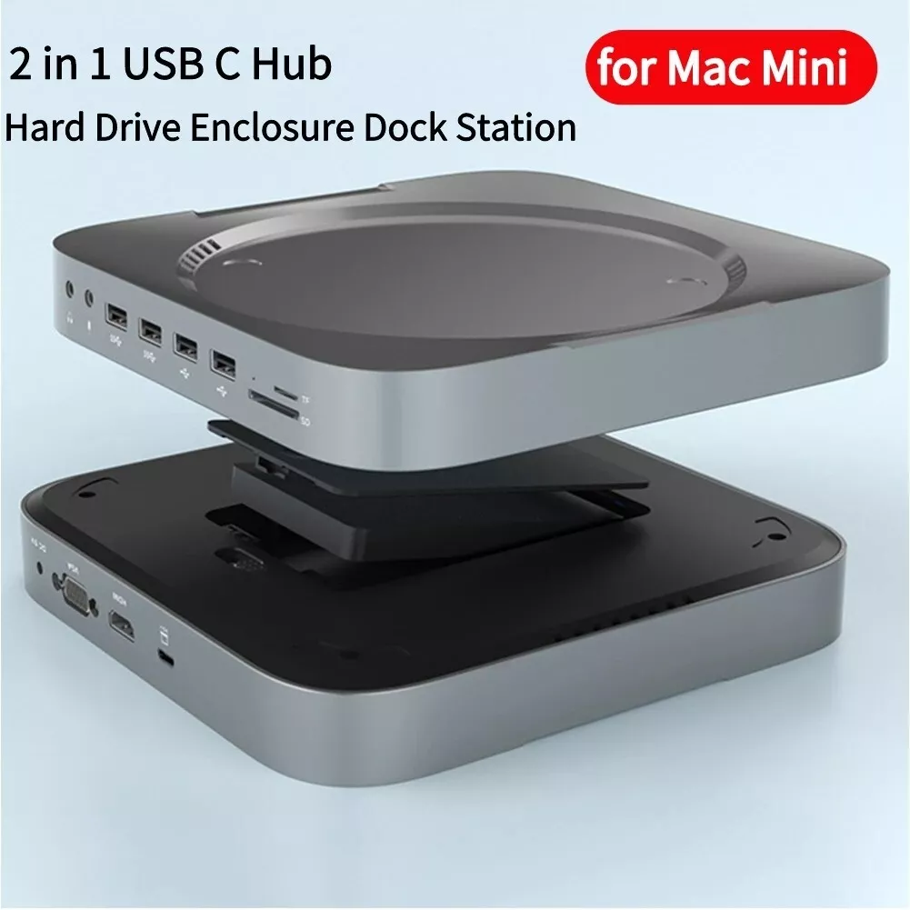 12in1 USB C Hub Docking Hard Drive for Mac Mini M1 M2