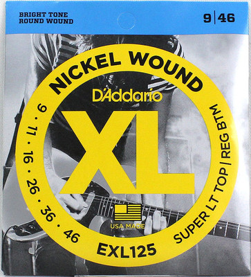 D'Addario EXL125 Nickel Wound Electric Guitar Strings light top reg bottom 9-46