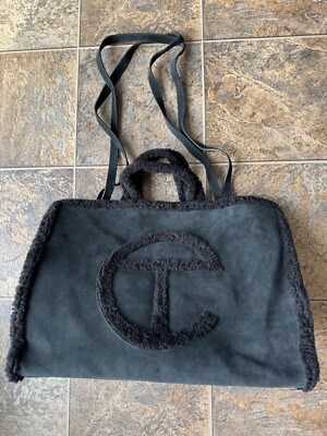 UGG X TELFAR Large Sherpa Suede Unisex Shopper- Black AUTHENTICATED