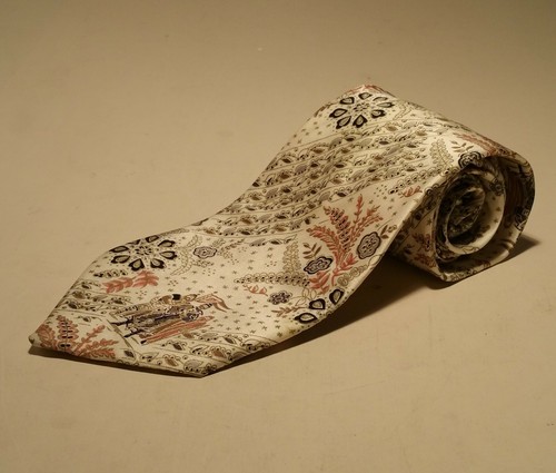 BERNINI Neck Tie Knights & Floral 100% Silk Multicolor Made In Italy RARE - Bild 6 von 7