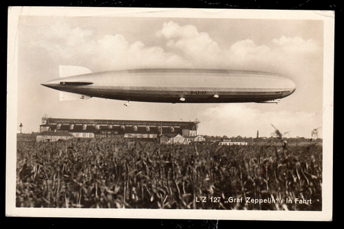 Zeppelin 1929, 1. Viaje a América/demolición, DR 423 en tarjeta fotográfica 15.5.29, ganador 26 A - Imagen 2 de 2
