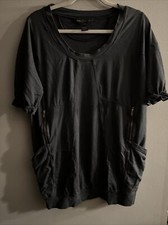 Marc By Marc Jacobs Black Short Sleeve Mini Sweater Dress Tunic Top Sz S  Gray F