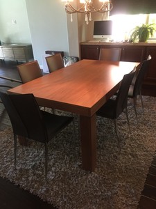 Details About Natuzzi Wood Expandable Dining Table And 6 Grey Chairs W Chrome Legs Details About Natuzzi Wood Expandable Dining Table And 6 Grey Chairs W Chrome Legs