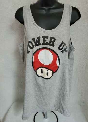 Super Mario Mens Shirt Size L Large Multicolor Power Up Mushroom