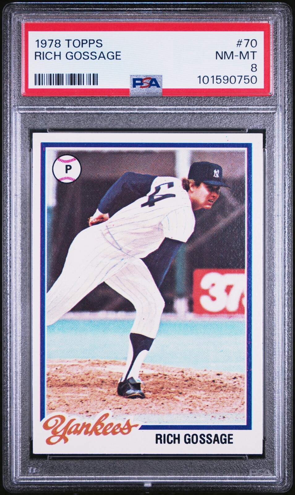 RICH GOSSAGE 1978 TOPPS BASEBALL CARD #70 PSA 8 NM-MT GRADED NY YANKEES HOF