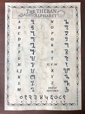 The Theban Wiccan Alphabet Small Poster A4 Laminated (SM6) Witchcraft