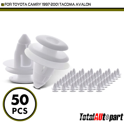 50Pcs Trim Panel Retainer Clips Triple Head for Toyota Camry Tacoma 10mm Nylon