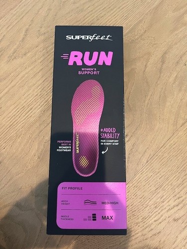 Superfeet Run insoles, size B, WOMENS 4.5-6