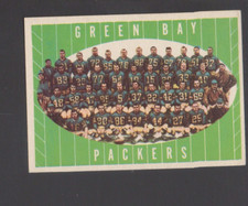 1961 Topps Football Card #47-Green Bay Packers Ex Mint Team Card