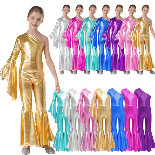 Kids Girls Dance Jumpsuit Performance Costume Glitter Tassel Lion Tamer Dress - Picture 6 of 74