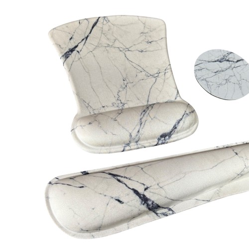Marble Keyboard Wrist Rest Support Mouse Pad Coaster Ergonomic Memory Foam - Picture 3 of 4
