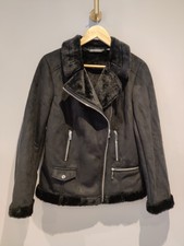 Qvc Nina Leonard Faux Suede Jacket Small Black Rrp £52