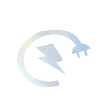 Reflective Bumper Decal Colorful Laser Square Lightning Plug Reflective Car S...