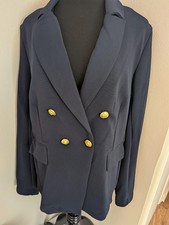 Blue Sol Navy Double-Breasted Blazer w/Gold Buttons Large New w/Tags