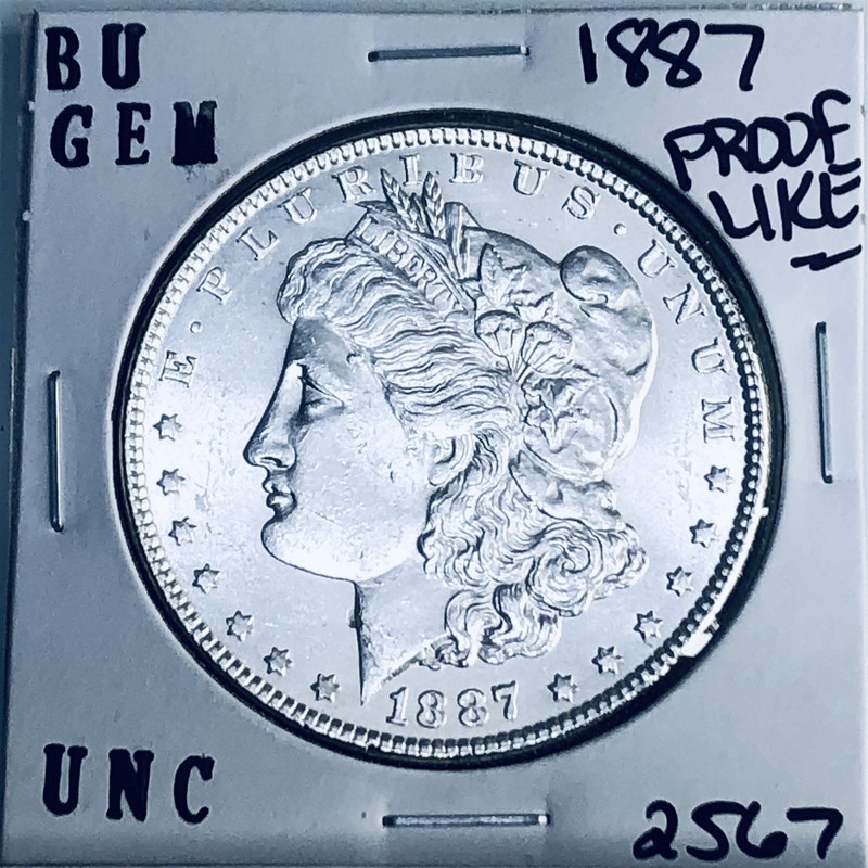 1887 BU GEM MORGAN SILVER DOLLAR UNC MS+++ U.S. MINT RARE COIN 2567