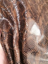 Cow suede leather snake effect, Genuine cowhide printed leather sheets, thickne
