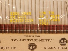 25 Allen Bradley RC32GF222K 2.2K 1W 10% Carbon Composition Resistors