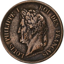 [#1047796] FRENCH COLONIES, Louis - Philippe, 10 Centimes, 1843, Paris, Bronze,