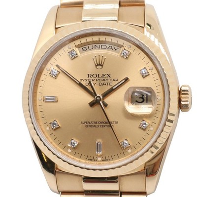 1990s Vintage Rolex 18238 Day-Date 36mm President Diamond 18K