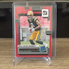 2022 Panini Donruss - Rated Rookie Christian Watson #319 Press Proof Red (RC)