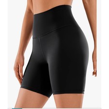 CRZ YOGA Women's Naked Feeling Biker Shorts - 6 Inches High Waist Yoga Running