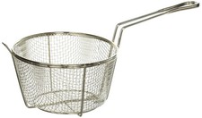 8.5-Inch Round Wire Fry Basket - Nickel, 6-Mesh, Medium Capacity