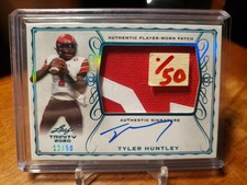 Tyler Huntley 2020 Leaf Trinity  Rookie Patch Auto RPA #d /50 Ravens 