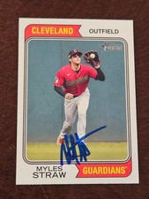 2023 Topps Heritage MYLES STRAW Guardians In-Person Signed  AUTO