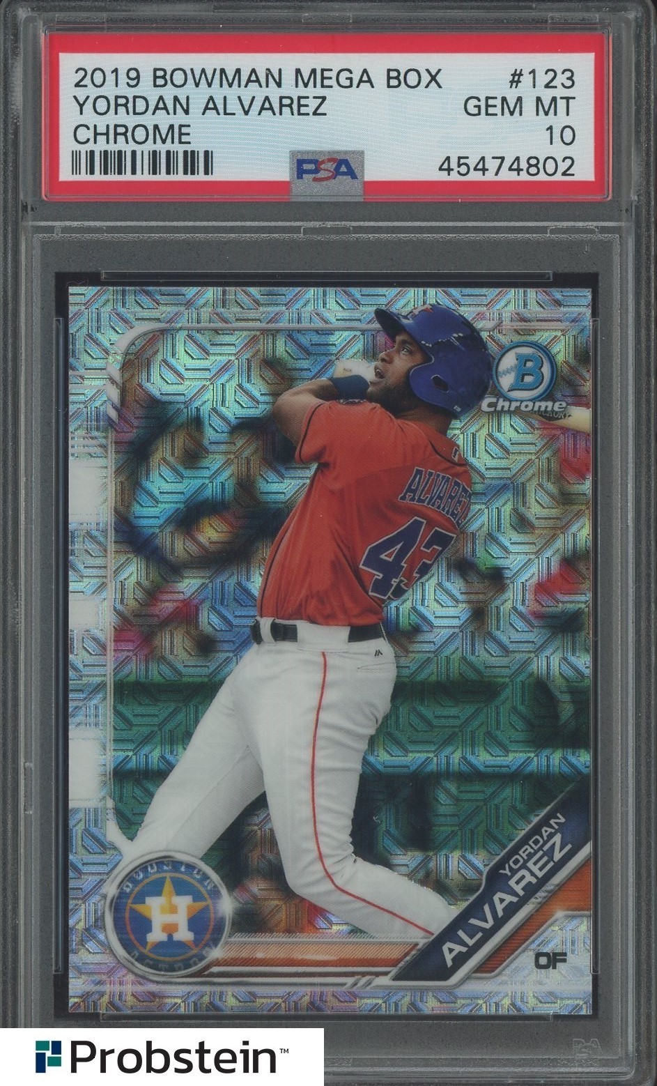 2019 Bowman Chrome Mega Box #123 Yordan Alvarez Astros RC Rookie PSA 10 view 1