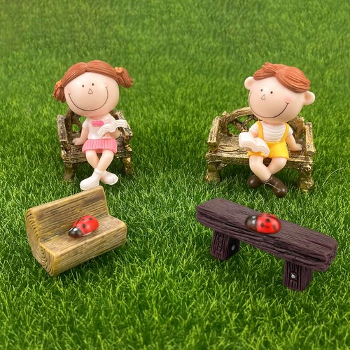 Fairy Garden Accessories Miniature Table and Chairs Set Micro Landscape... - Picture 4 of 6