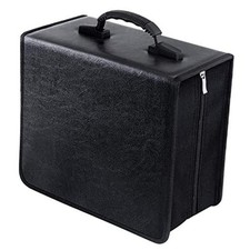 CD/DVD Binder, CD DVD Case Holder Binder 400 Capacity White binder PU Black