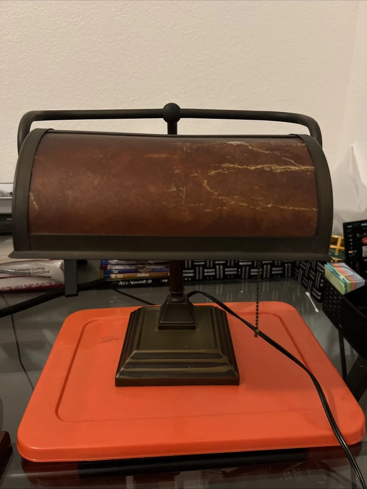 Vintage Tensor Banker's Desk Lamp Mica Shade Student Piano Heavy Free Shipping - Image 3 of 4