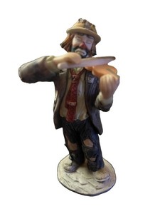 Emmett Kelly Clown Figurine- Playing Violin w/ Dog & Fire Hydrant