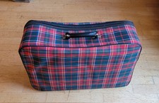 Koffer , Stoff, Kariert Riemen Handgriff Reisekoffer DDR UDSSR Nostalgie Vintage