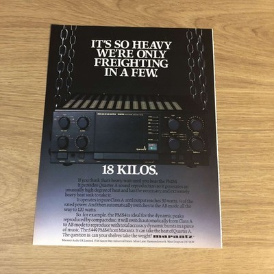 GRAM95 MAGAZINE ADVERT 11X8 MARANTZ PM84 MONITORING AMPLIFIER