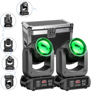 2X 150W LED Beam Moving Head Prism Gobo Stage Light DMX Spot Show Light w/ Case